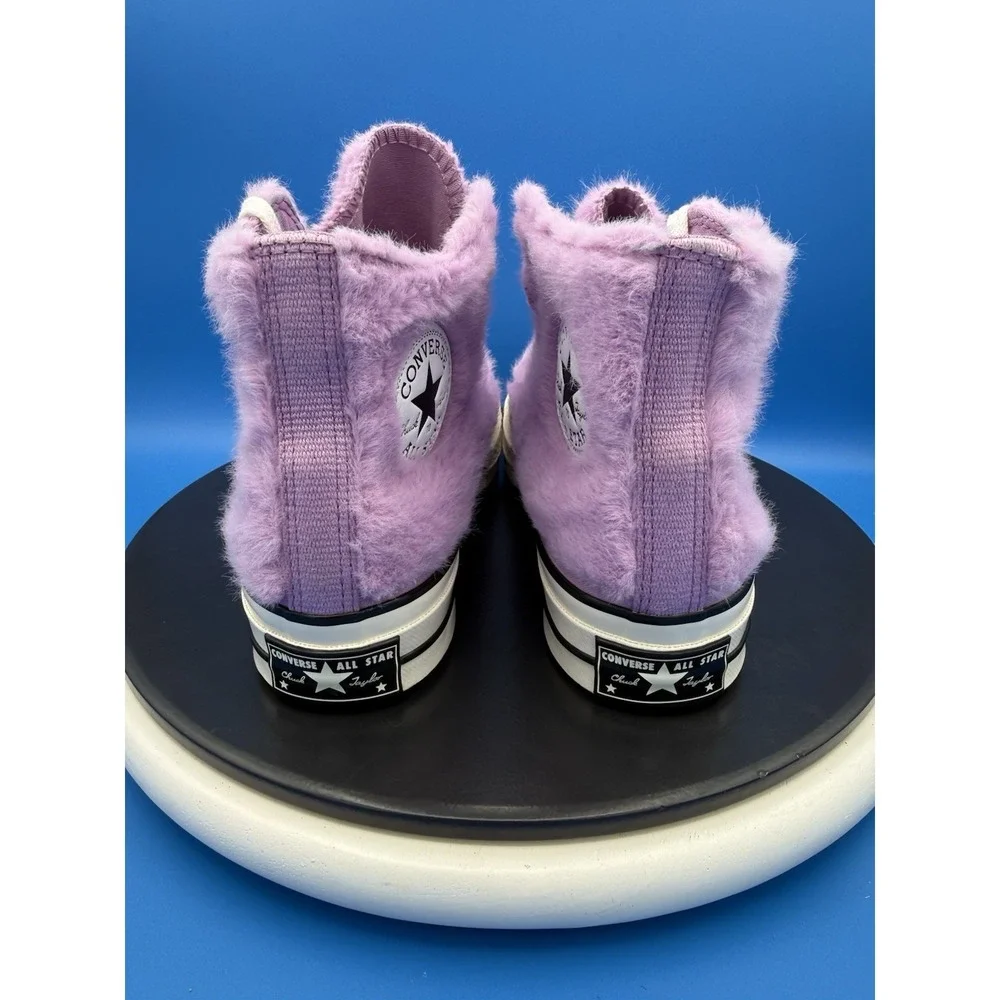 CONVERSE Chuck 70 Womens Sz 7.5 Faux Fur High Top Sneakers Amethyst Pink A13382C